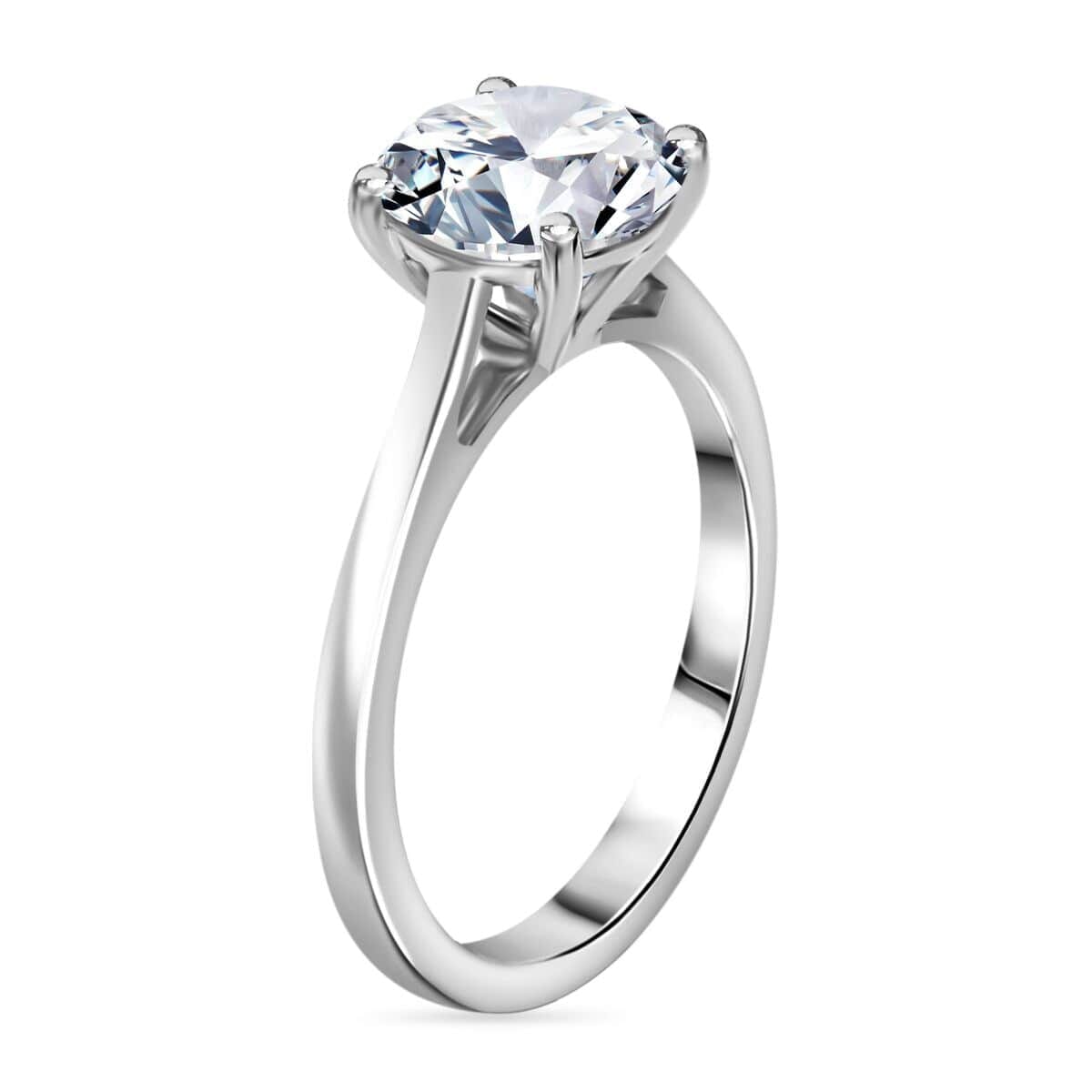 950 Platinum 120 Facet Moissanite (Rnd 8mm) Solitaire Ring (Size 8.5) 1.90 ctw image number 3