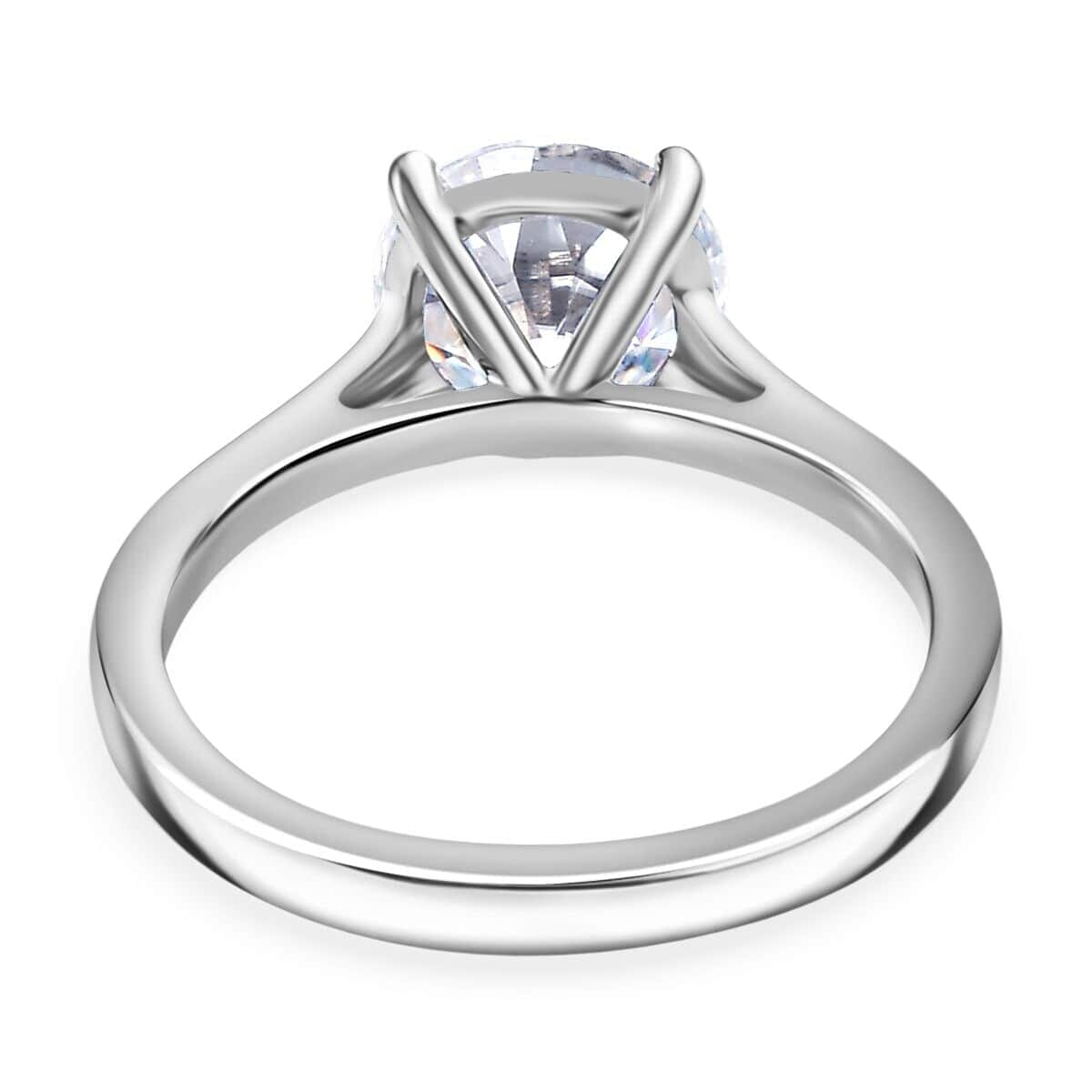 950 Platinum 120 Facet Moissanite (Rnd 8mm) Solitaire Ring (Size 8.5) 1.90 ctw image number 4