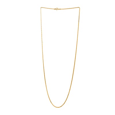 Necklace in 14K Yellow Gold Over Sterling Silver 24 Inches 2.50 Grams