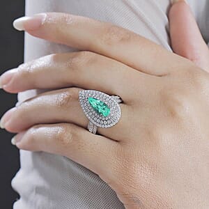 Rhapsody AAAA Paraiba Tourmaline, Diamond Ring in 950 Platinum 3.11 ctw (Size 9.5) With Free Paraiba Book
