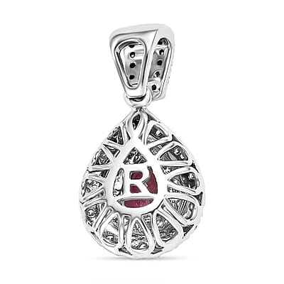 Certified & Appraised Rhapsody AAAA Padparadscha Sapphire and E-F VS2 Diamond 1.55 ctw Pendant without Chain in 950 Platinum 4.20 Grams