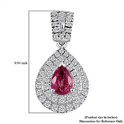 Certified & Appraised Rhapsody AAAA Padparadscha Sapphire and E-F VS2 Diamond 1.55 ctw Pendant without Chain in 950 Platinum 4.20 Grams