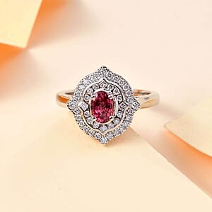 Certified & Appraised Rhapsody AAAA Padparadscha Sapphire and E-F VS2 Diamond 1.53 ctw Ring in 950 Platinum (Size 7.0) 6.78 Grams