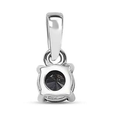 D'Joy Black Diamond 0.50 ctw Solitaire Pendant without Chain in Rhodium Over Sterling Silver