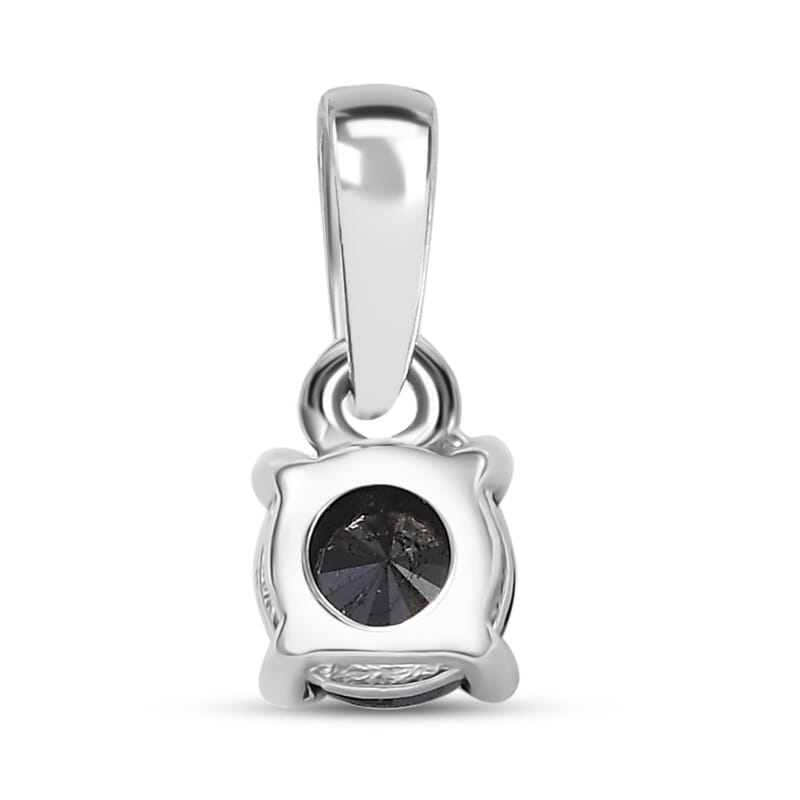 D'Joy Black Diamond 0.50 ctw Solitaire Pendant without Chain in Rhodium Over Sterling Silver