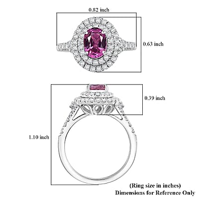 Certified & Appraised Rhapsody AAAA Padparadscha Sapphire and E-F VS2 Diamond 1.80 ctw Ring in 950 Platinum (Size 10.0) 6 Grams