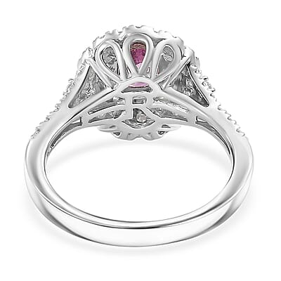 Certified & Appraised Rhapsody AAAA Padparadscha Sapphire and E-F VS2 Diamond 1.80 ctw Ring in 950 Platinum (Size 8.0) 6 Grams