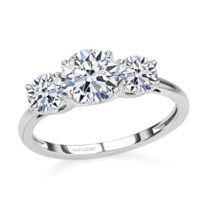 Luxuriant Lab Grown Diamond SI 1.50 ctw Trilogy Ring in 14K White Gold (Size 10.0)