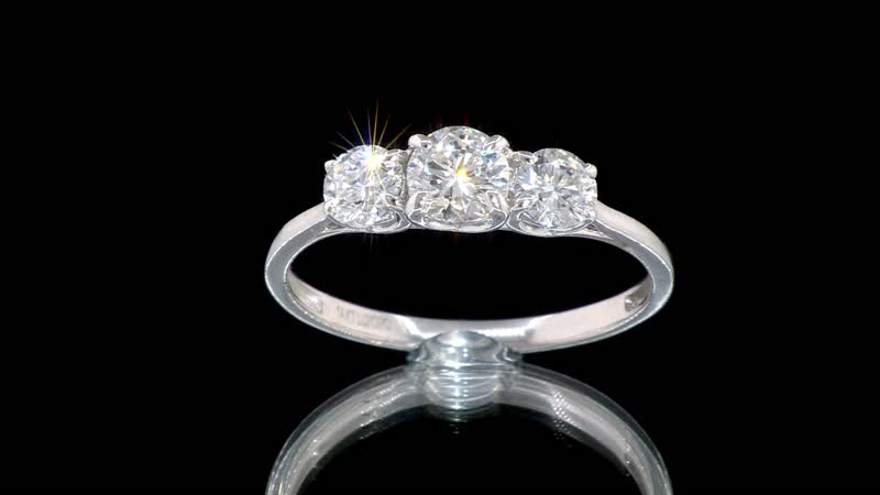 14K White Gold Luxuriant Lab Grown Diamond (SI) Trilogy Ring (Size 10.0) 1.50 ctw