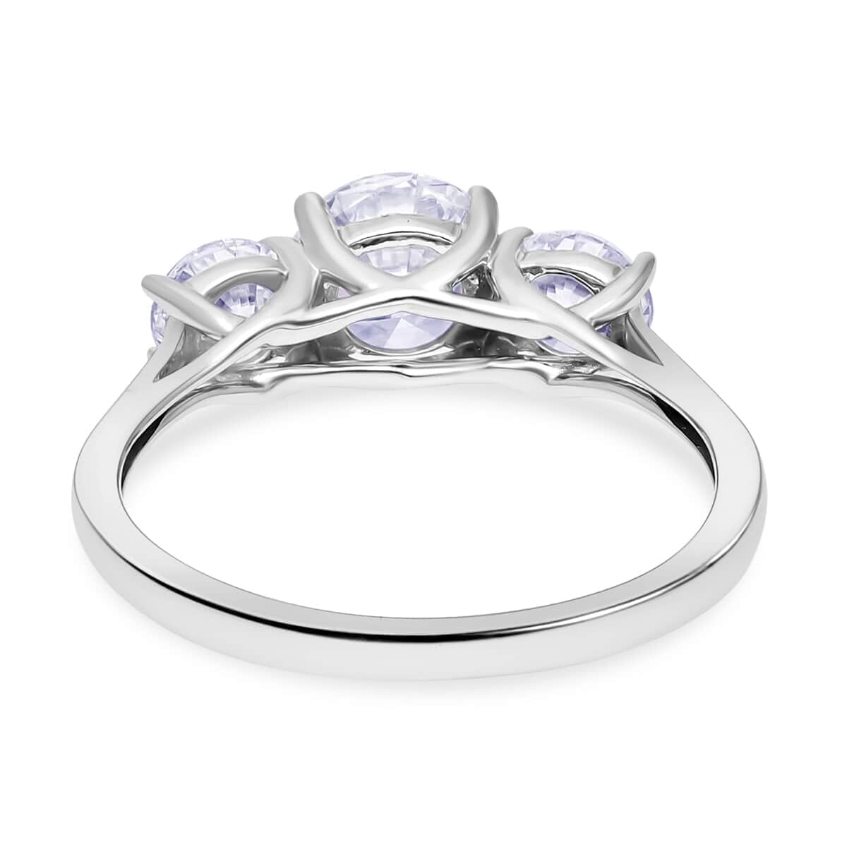 Luxuriant Lab Grown Diamond SI 1.50 ctw Trilogy Ring in 14K White Gold (Size 10.0) image number 4