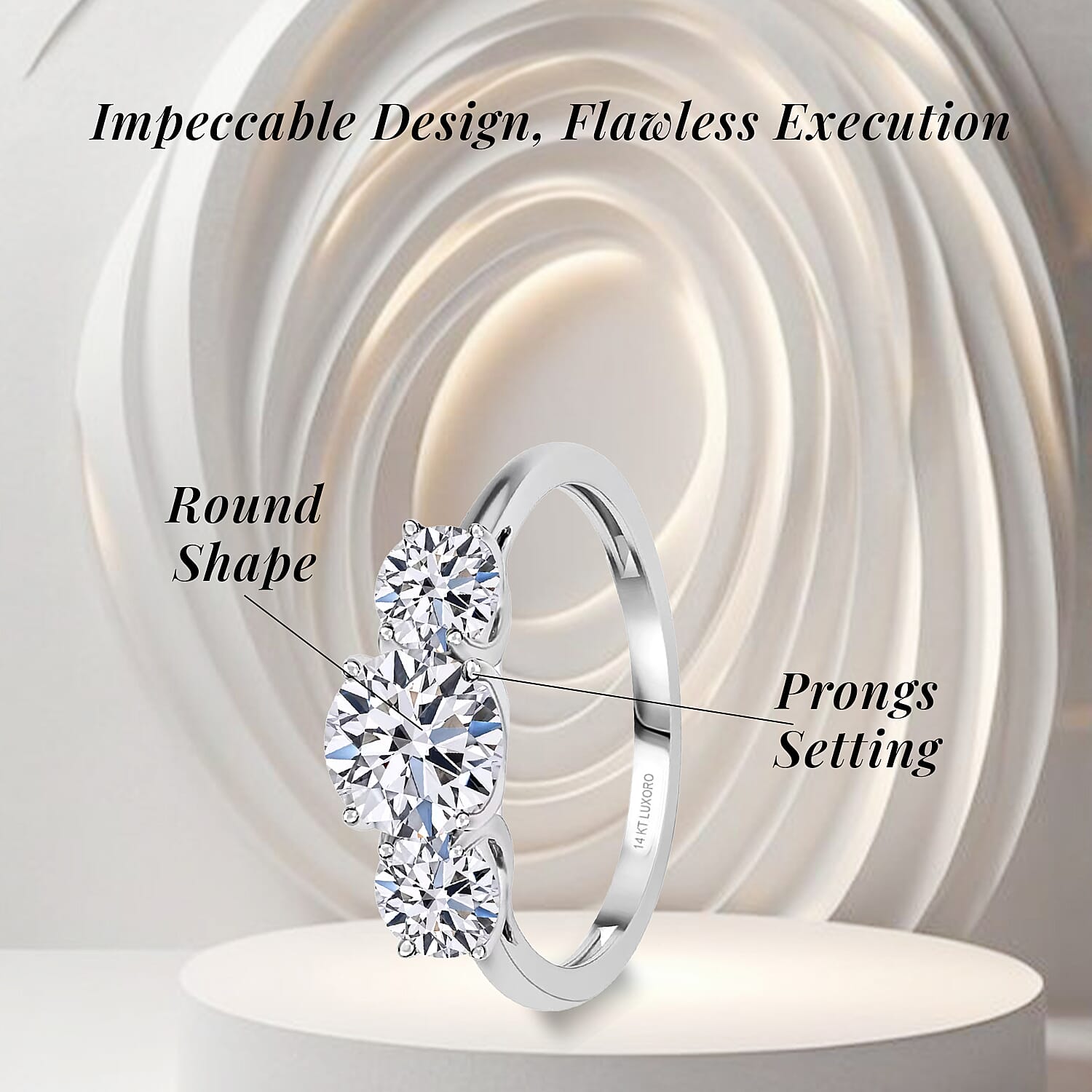 Luxuriant Lab Grown Diamond SI 1.50 ctw Trilogy Ring in 14K White Gold (Size 10.0)