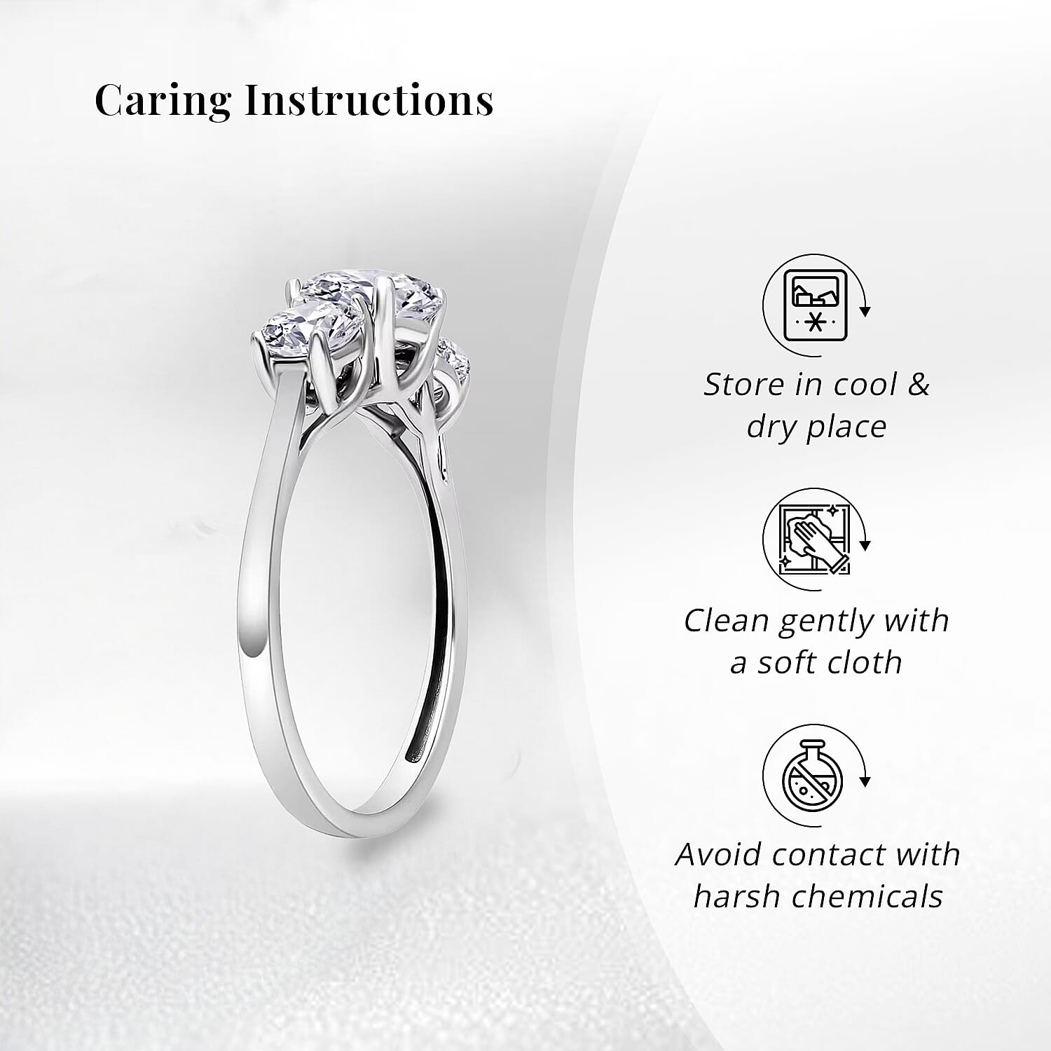 Luxuriant Lab Grown Diamond SI 1.50 ctw Trilogy Ring in 14K White Gold (Size 10.0)