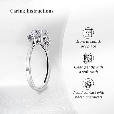 Luxuriant Lab Grown Diamond SI 1.50 ctw Trilogy Ring in 14K White Gold (Size 10.0)