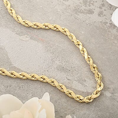 10K Yellow Gold 6mm Rope Chain Necklace 20 Inches 10.20 Grams