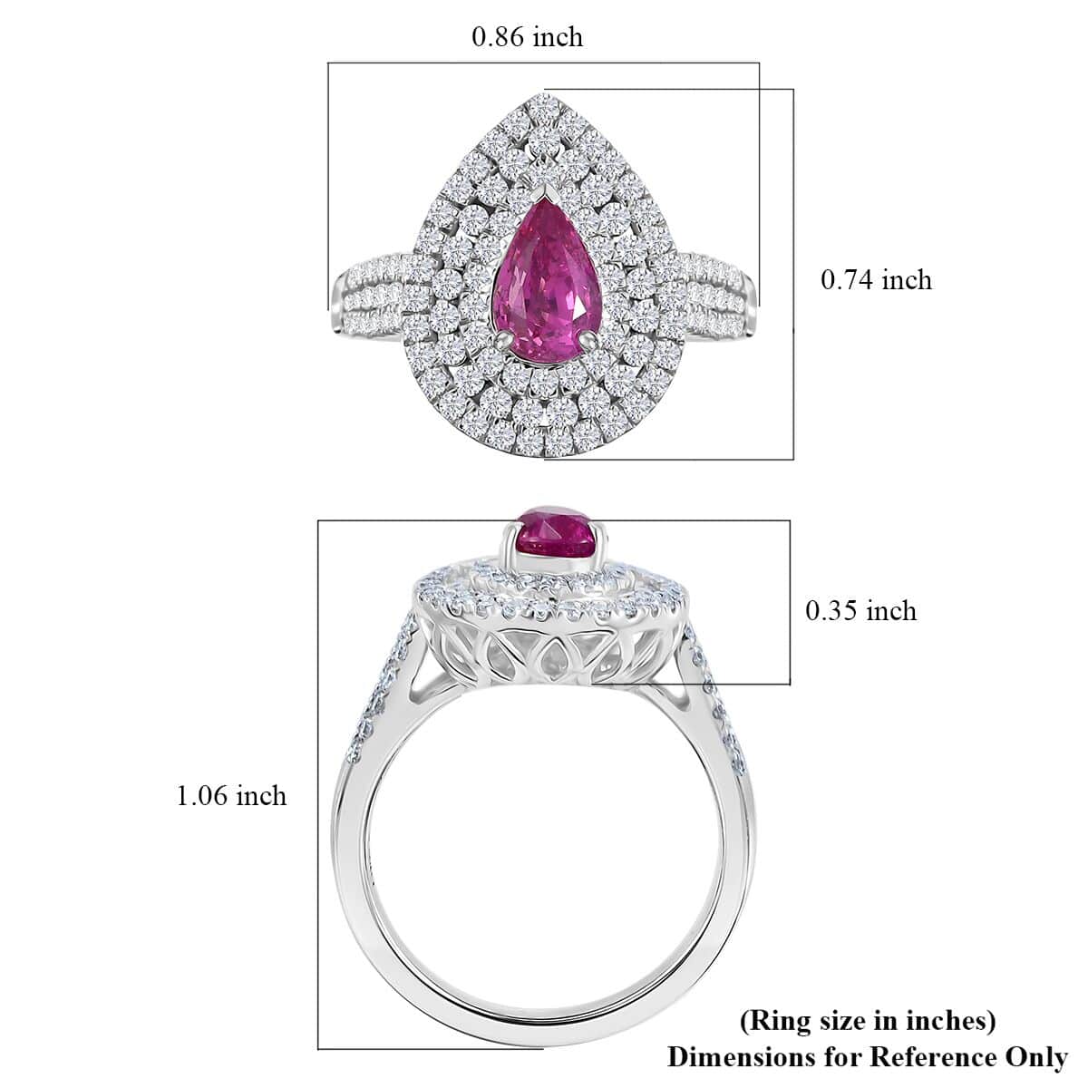 Certified & Appraised Rhapsody AAAA Padparadscha Sapphire and E-F VS2 Diamond 2.50 ctw Double Halo Ring in 950 Platinum (Size 7.0) 7 Grams image number 5