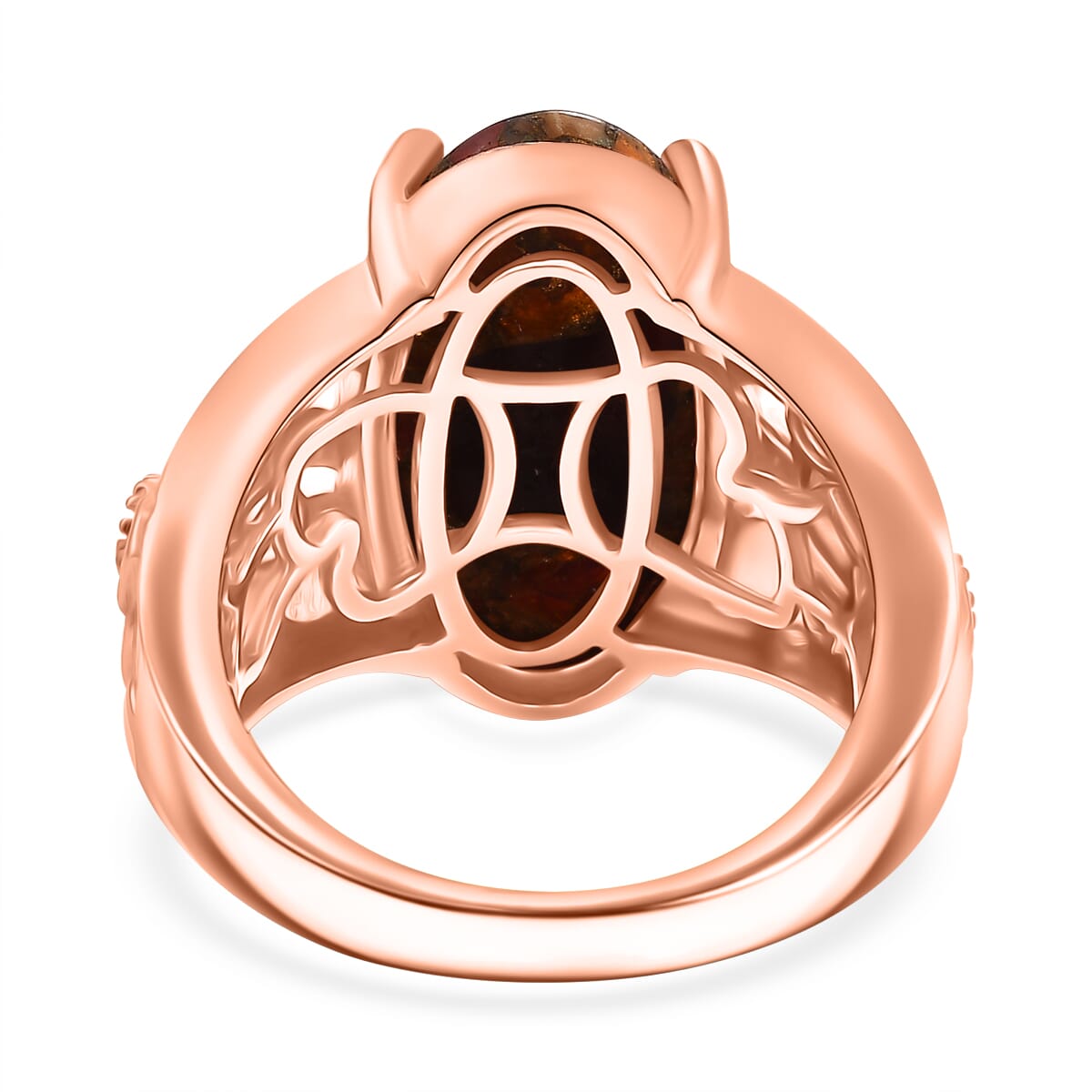 Karis Matrix Fire Opal 7.10 ctw Flower Ring in 18K RG Plated (Size 10.0) image number 4