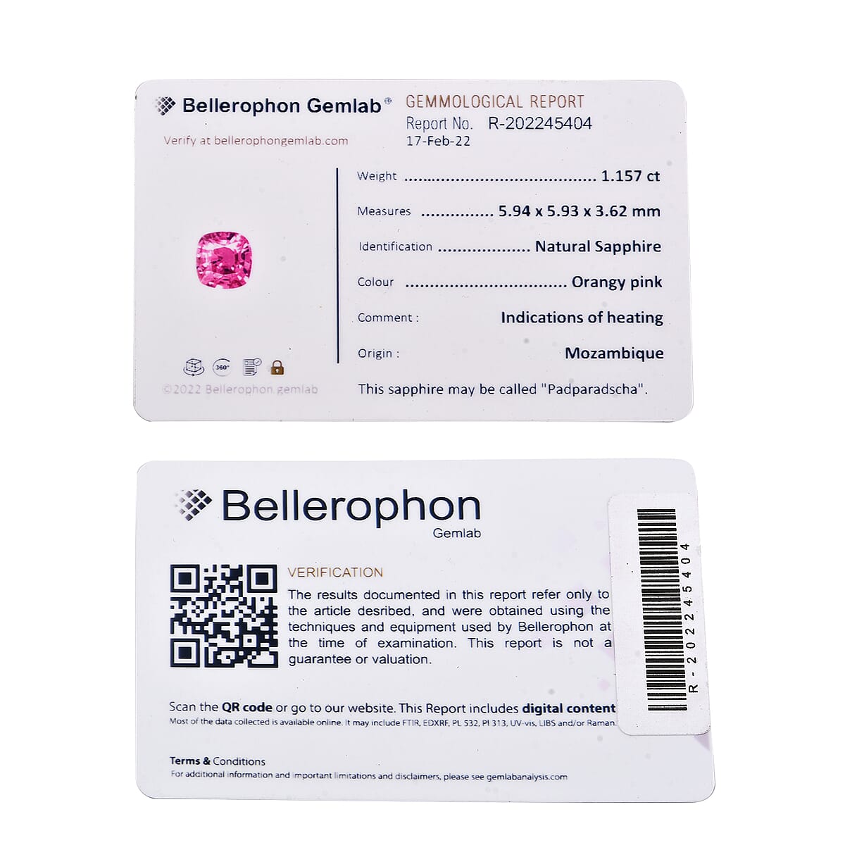 Certified & Appraised Rhapsody AAAA Padparadscha Sapphire and E-F VS2 Diamond 2.40 ctw Double Halo Ring in 950 Platinum (Size 8.5) 7.45 Grams image number 5