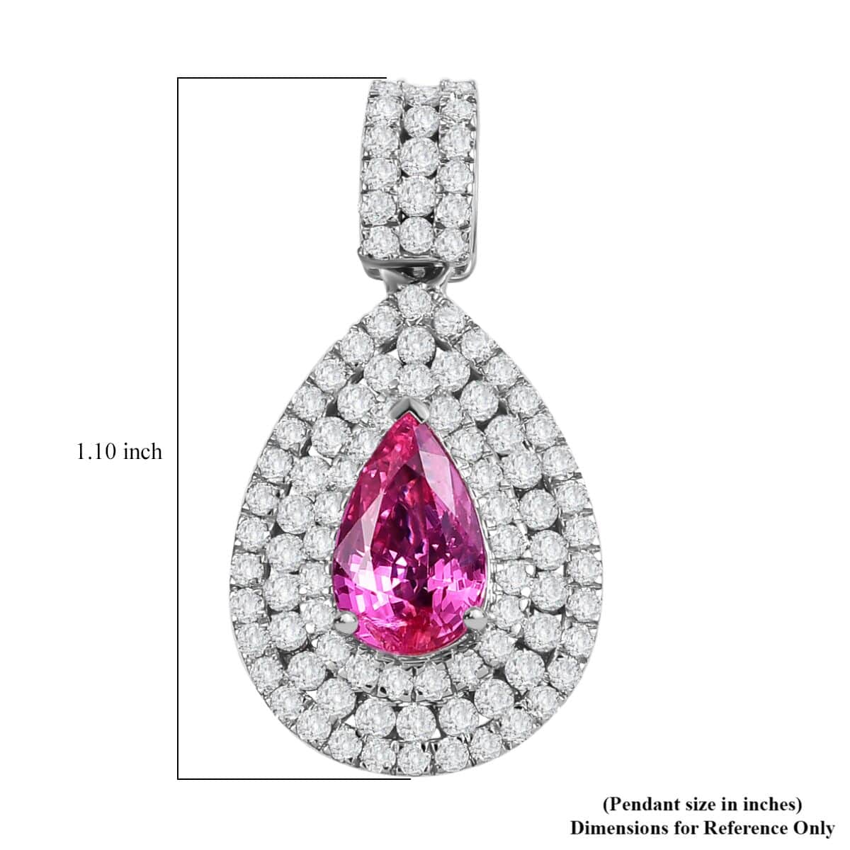 Certified & Appraised Rhapsody AAAA Padparadscha Sapphire and E-F VS2 Diamond 2.75 ctw Double Halo Pendant in 950 Platinum  image number 5