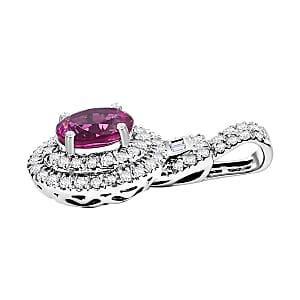 Certified & Appraised Rhapsody AAAA Padparadscha Sapphire and E-F VS2 Diamond 2.02 ctw Pendant without Chain in 950 Platinum 