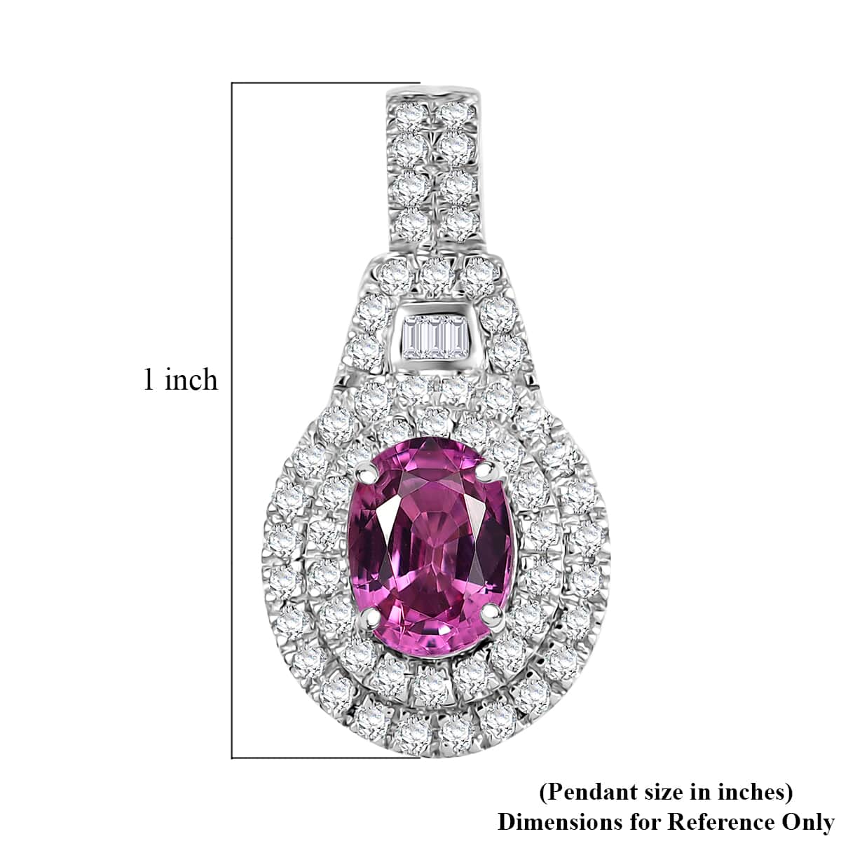 Certified & Appraised Rhapsody AAAA Padparadscha Sapphire and E-F VS2 Diamond 2.02 ctw Pendant in 950 Platinum  image number 5