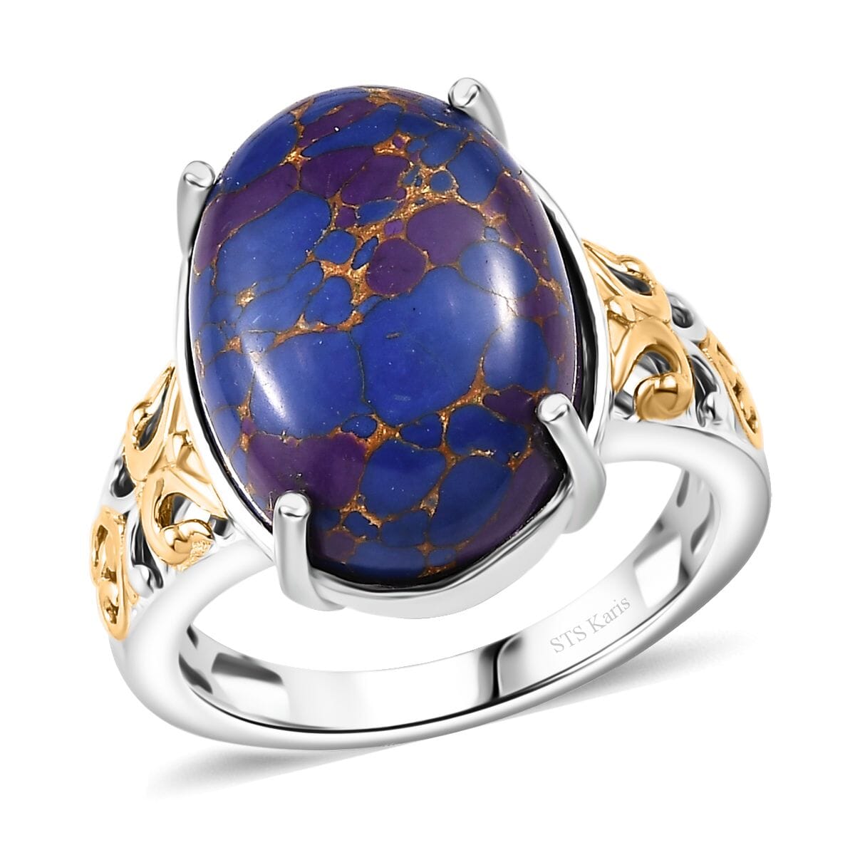 Karis Mojave Purple Turquoise Ring in 18K YG Plated and Platinum Bond (Size 10.0) 9.15 ctw image number 0