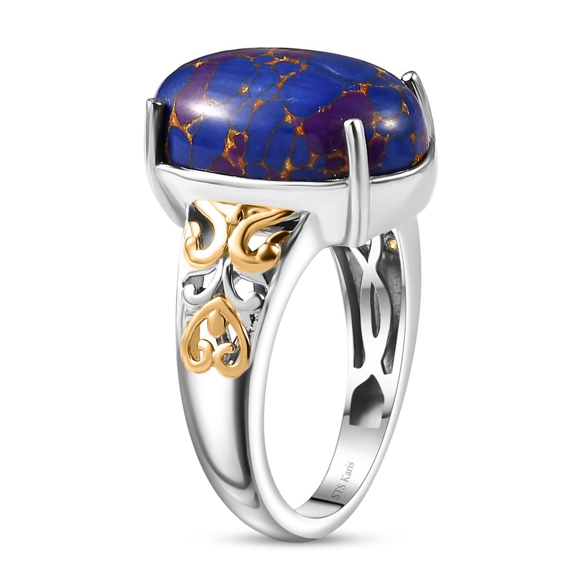 Karis Mojave Purple Turquoise Ring in 18K YG Plated and Platinum Bond (Size 10.0) 9.15 ctw image number 3