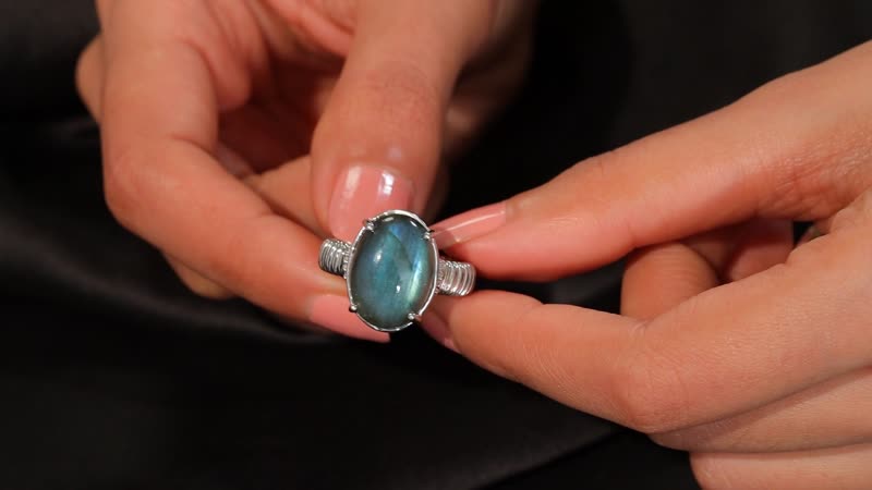 Karis Malagasy Labradorite Solitaire Ring in Plated Bond (Size 10.0) 14.25 ctw