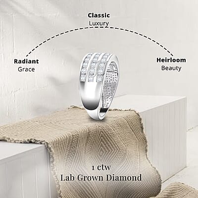 NY Closeout Luxuriant Lab Grown Diamond 1.00 ctw Ring in 10K White Gold (Size 8.5)