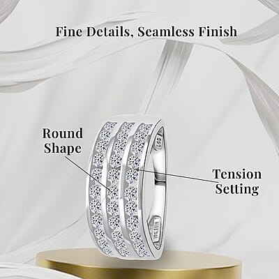 NY Closeout Luxuriant Lab Grown Diamond 1.00 ctw Ring in 10K White Gold (Size 8.5)