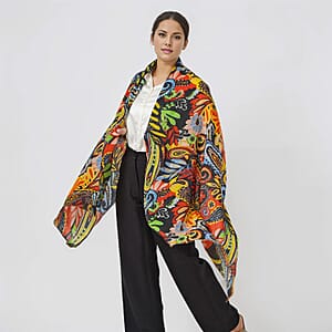 Multi Paisley La Marey 100% Cashmere Digitally Printed Scarf