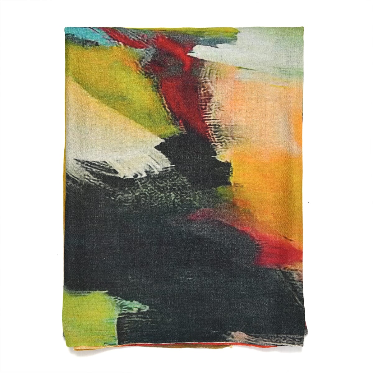 Multi Brushstroke La Marey 100% Cashmere Digitally Printed Scarf image number 5