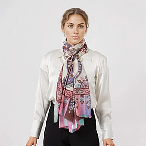 Multi Kaleidoscope La Marey 100% Cashmere Digitally Printed Scarf
