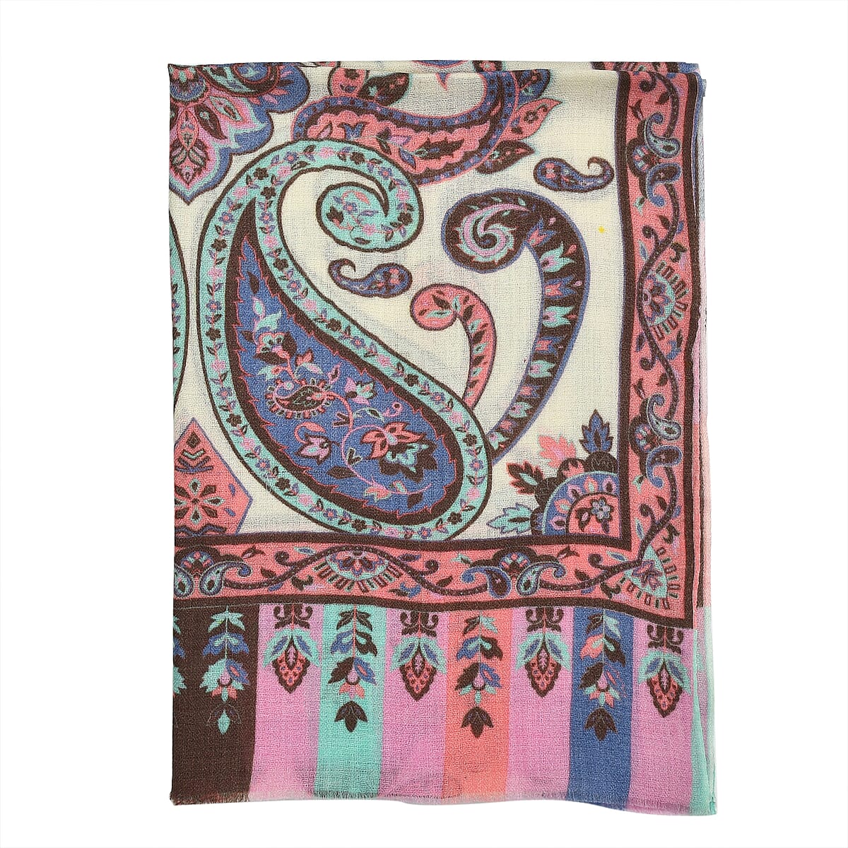 Multi Kaleidoscope La Marey 100% Cashmere Digitally Printed Scarf image number 5