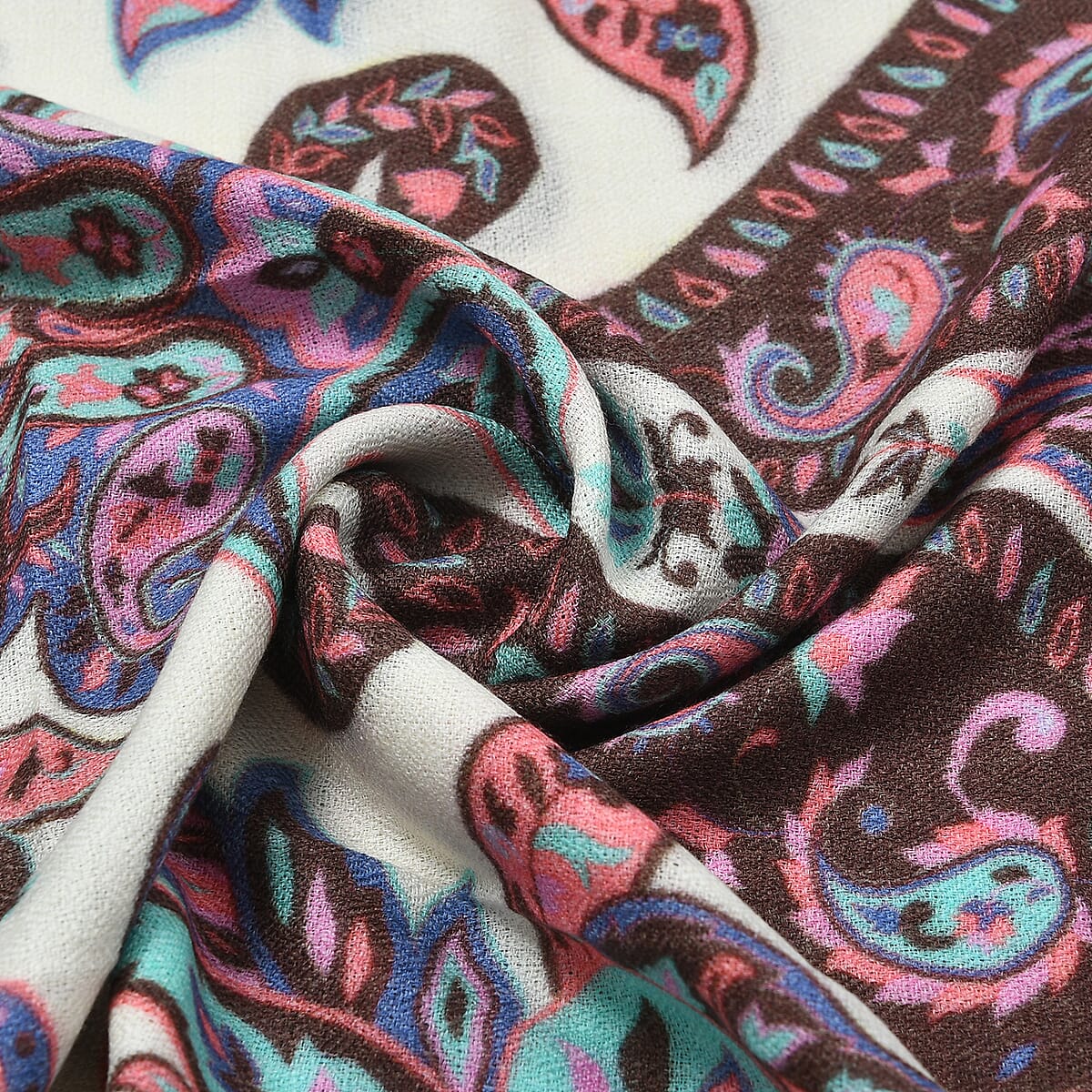 Multi Kaleidoscope La Marey 100% Cashmere Digitally Printed Scarf image number 6