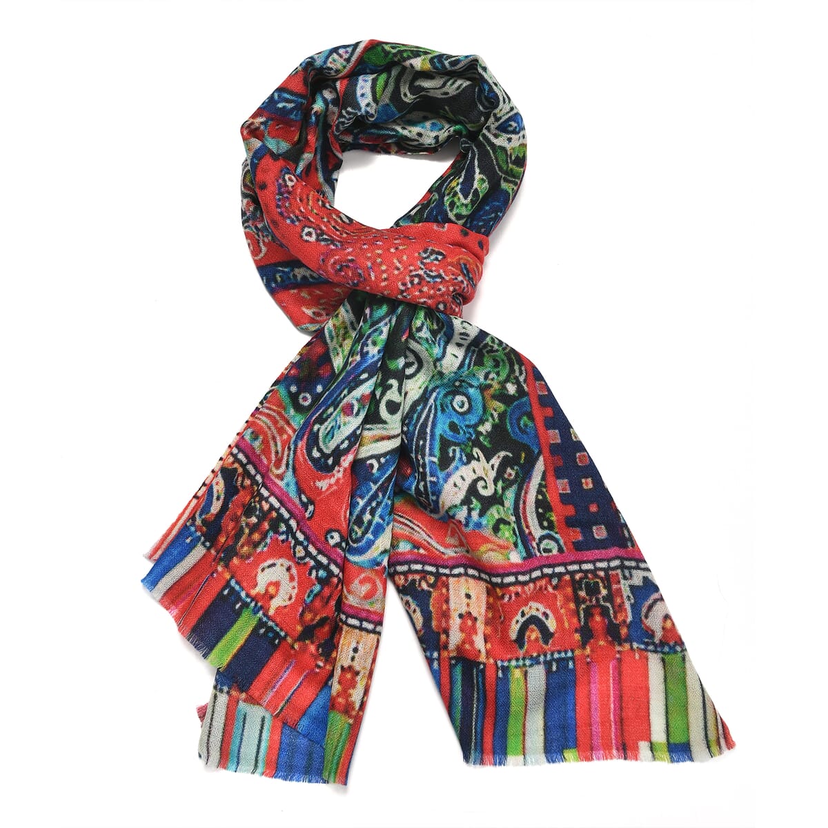 Pink Paisley La Marey 100% Cashmere Digitally Printed Scarf image number 4