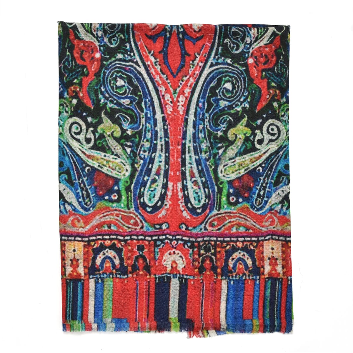 Pink Paisley La Marey 100% Cashmere Digitally Printed Scarf image number 5