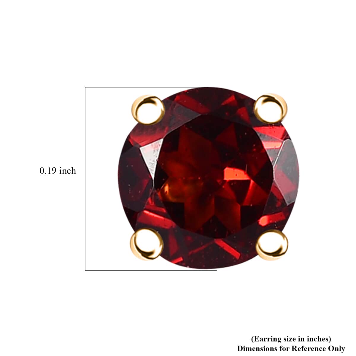 Luxoro AAA Mozambique Garnet 1.70 ctw Solitaire Stud Earrings in 10K Yellow Gold image number 4