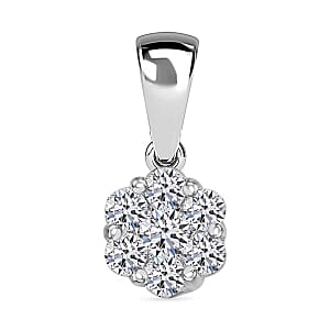 Lab Grown Diamond (F-SI) 0.51 ctw Pendant in Platinum Over Sterling Silver