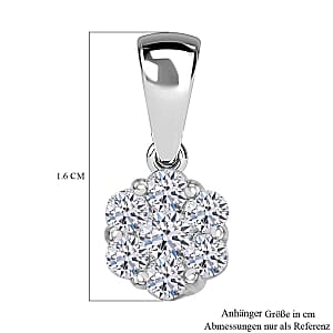 Lab Grown Diamond (F-SI) 0.51 ctw Pendant in Platinum Over Sterling Silver