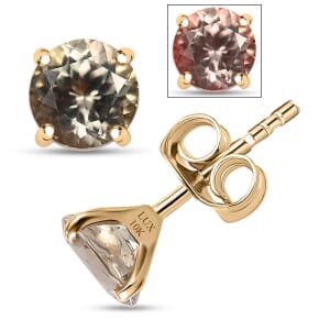 Luxoro AAA Turkizite 2.00 ctw Solitaire Stud Earrings in 10K Yellow Gold