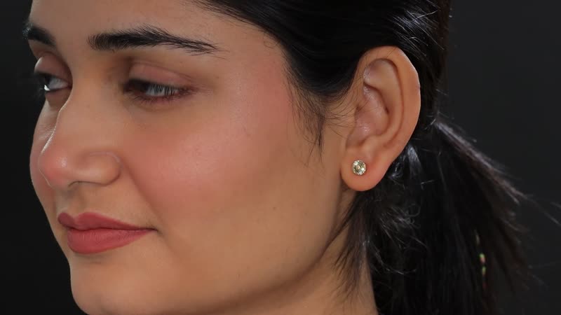 Luxoro AAA Turkizite 2.00 ctw Solitaire Stud Earrings in 10K Yellow Gold