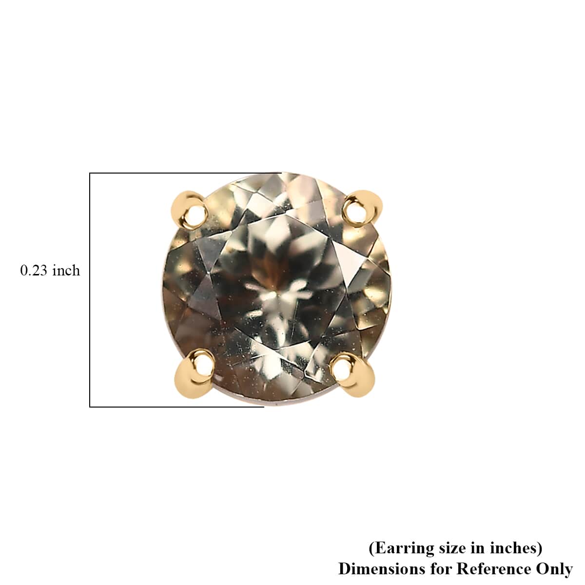 Luxoro AAA Turkizite 2.00 ctw Solitaire Stud Earrings in 10K Yellow Gold image number 4