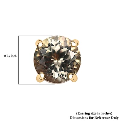 Luxoro AAA Turkizite 2.00 ctw Solitaire Stud Earrings in 10K Yellow Gold