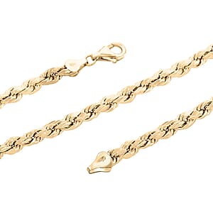 6mm Rope Chain Necklace in 10K Yellow Gold 24 Inches 12.60 Grams