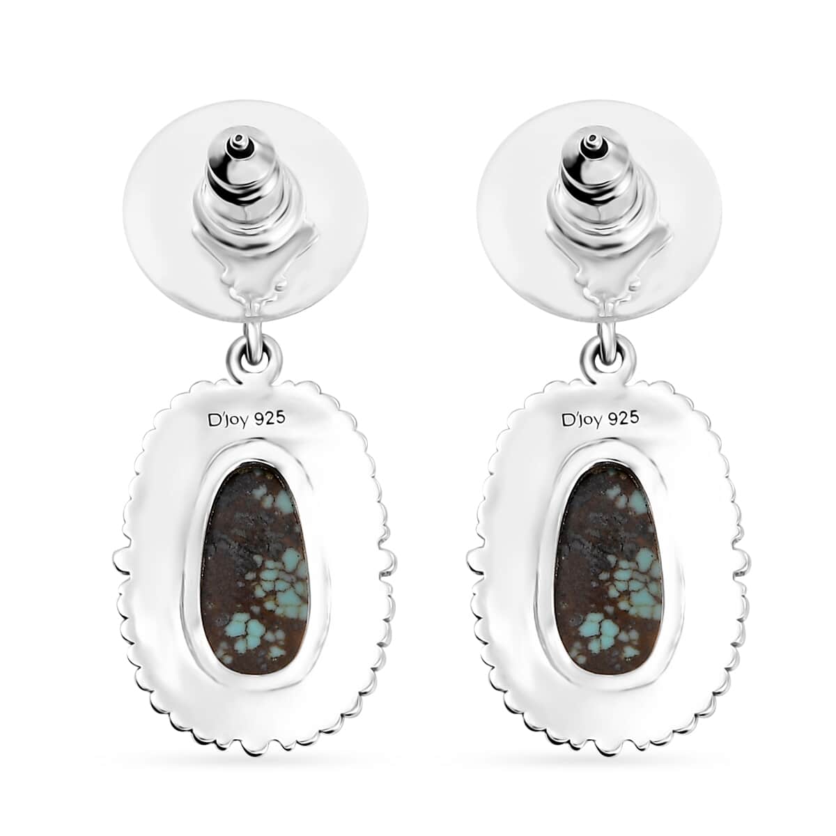 Artisan Crafted Blue Horizon Turquoise 5.50 ctw Dangling Earrings in Black Oxidized Sterling Silver image number 4