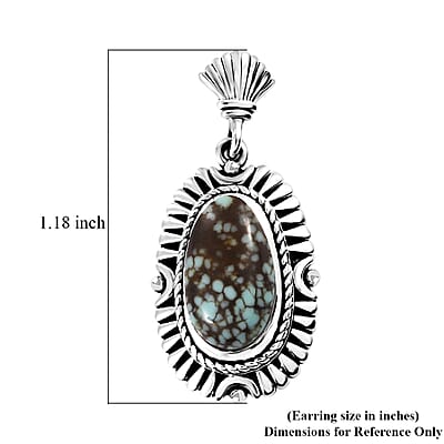 D'Joy Artisan Crafted Blue Horizon Turquoise 5.50 ctw Dangling Earrings in Black Oxidized Sterling Silver