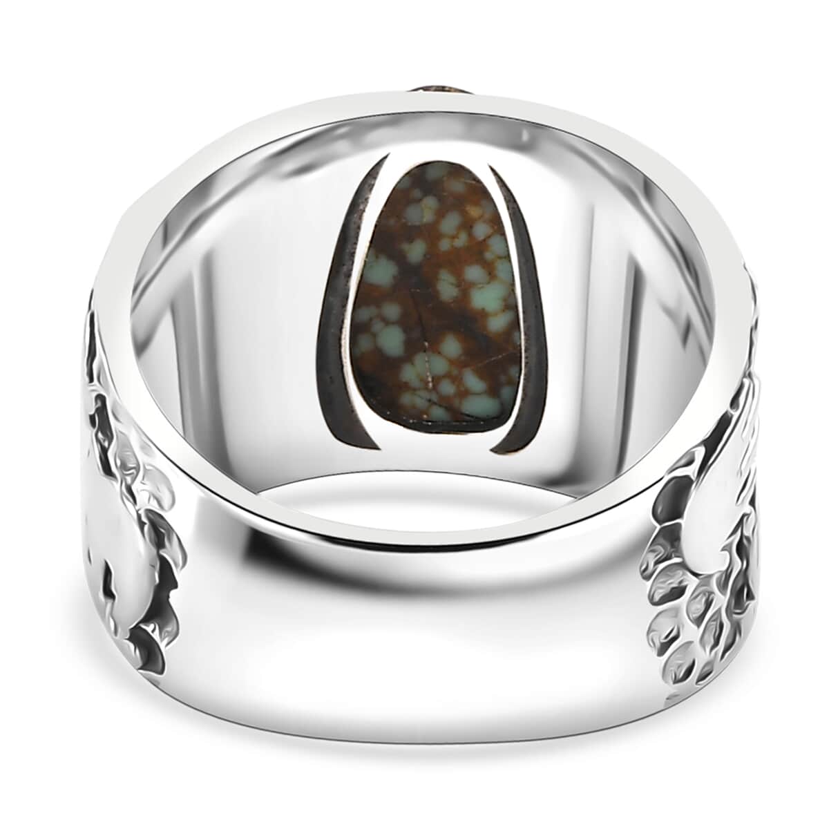 Artisan Crafted Blue Horizon Turquoise 2.40 ctw Spirits of the Earth Ring in Sterling Silver (Size 10.0) image number 4