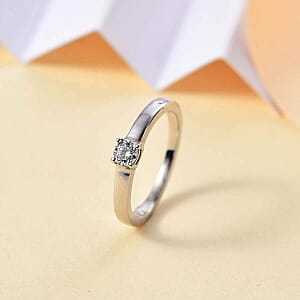 Lab Grown Diamond 0.25 ctw Ring in Rhodium Over Sterling Silver (Size 11.5)