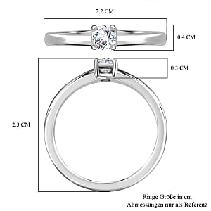 Lab Grown Diamond 0.25 ctw Ring in Rhodium Over Sterling Silver (Size 11.5)
