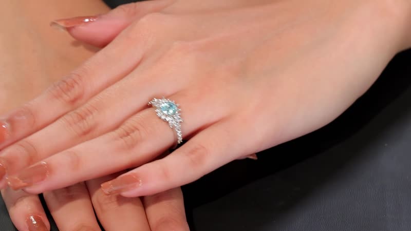 Cambodian Blue Zircon, White Zircon Ring in Rhodium Over Sterling Silver (Size 6.0) 2.25 ctw